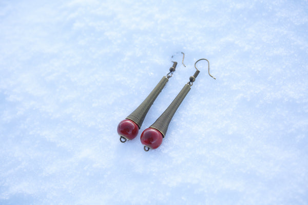 Handcrafted ceramic beads earring