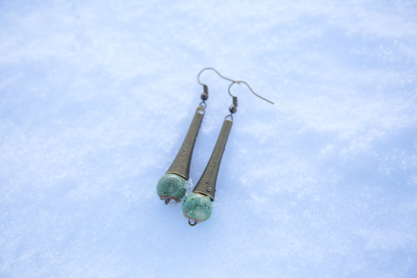 Handcrafted ceramic beads earring