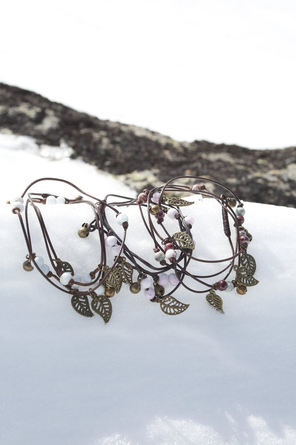 Handcrafted ceramic beads bracelet