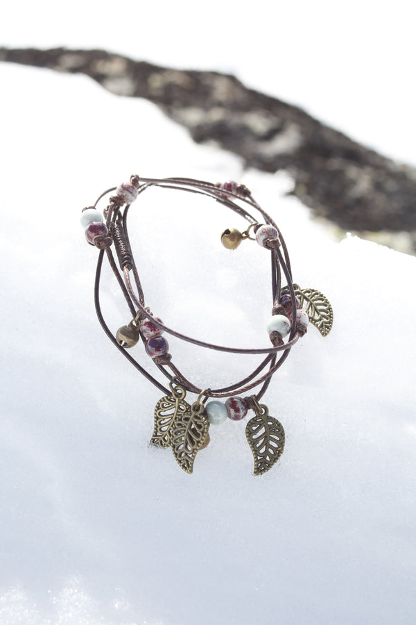 Handcrafted ceramic beads bracelet