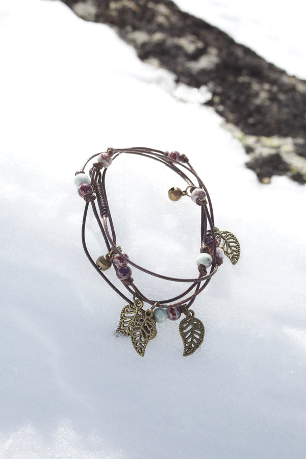 Handcrafted ceramic beads bracelet